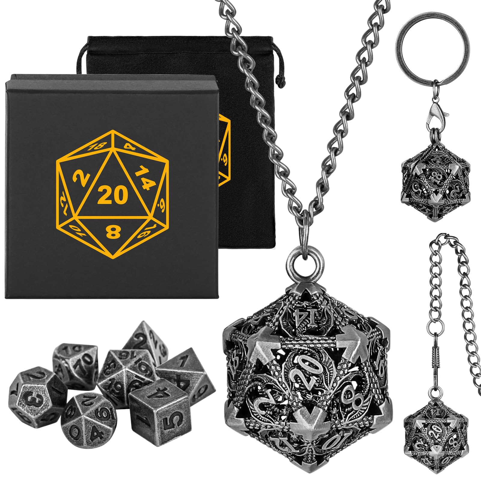 Amazon.com: Mini DND Dice Set with Portable Keychain Necklace